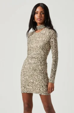 Bryn High Neck Cutout Long Sleeve Mini Dress 19 Bryn High Neck Cutout Long Sleeve Mini Dress -Larana Style Shop ACDR101363 OLIVECREAMCOMBO 1686 scaled