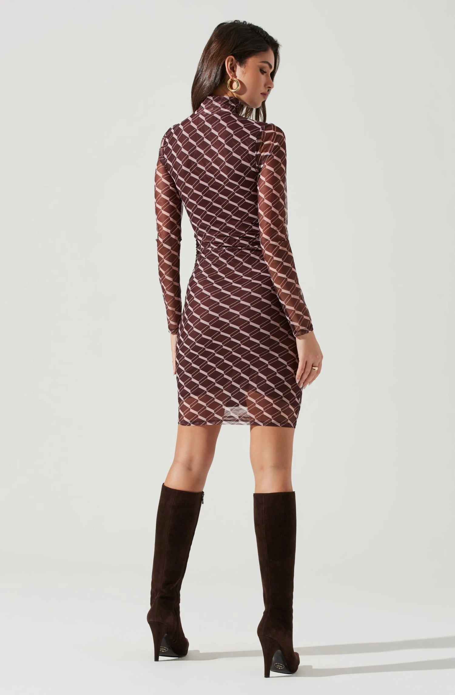 Bryn High Neck Cutout Long Sleeve Mini Dress 6 Bryn High Neck Cutout Long Sleeve Mini Dress - Image 6