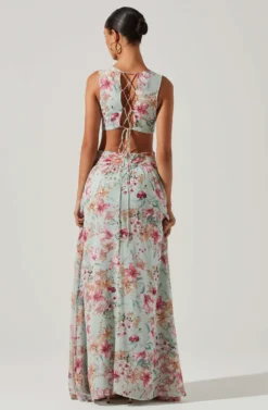 Noya Floral Cutout Maxi Dress -Larana Style Shop ACDR101457 AQUAPINKFLORAL 6 1 scaled