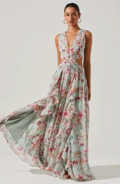 Noya Floral Cutout Maxi Dress -Larana Style Shop ACDR101457 AQUAPINKFLORAL 6 2 scaled