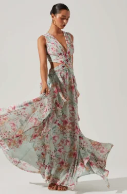 Noya Floral Cutout Maxi Dress -Larana Style Shop ACDR101457 AQUAPINKFLORAL 6 3 scaled