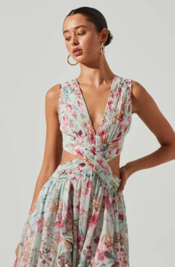 Noya Floral Cutout Maxi Dress -Larana Style Shop ACDR101457 AQUAPINKFLORAL 6 5 scaled
