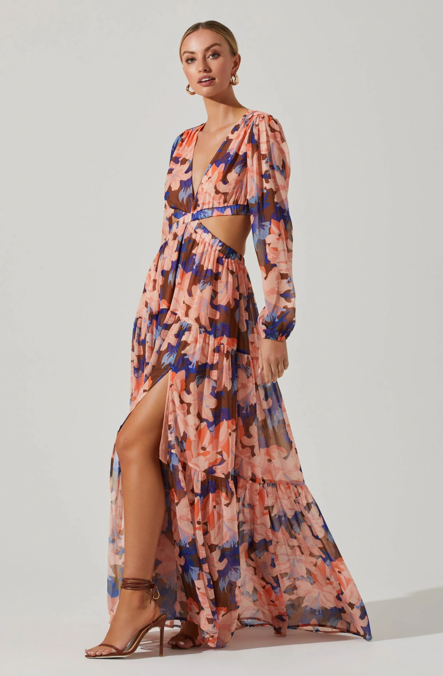Lively Floral Cutout Long Sleeve Maxi Dress 10 Lively Floral Cutout Long Sleeve Maxi Dress - Image 10