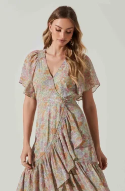 Adella Floral Flutter Sleeve Ruffle Midi Dress 9 Adella Floral Flutter Sleeve Ruffle Midi Dress -Larana Style Shop ACDR101520C GREENPINKMULTIFLR 3 scaled