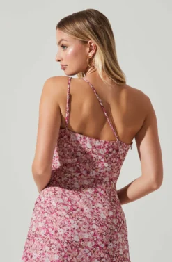 Malvina One Shoulder Floral Midi Dress 18 Malvina One Shoulder Floral Midi Dress -Larana Style Shop ACDR101528 PINKFLORAL 3 scaled