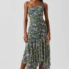 Malvina One Shoulder Floral Midi Dress