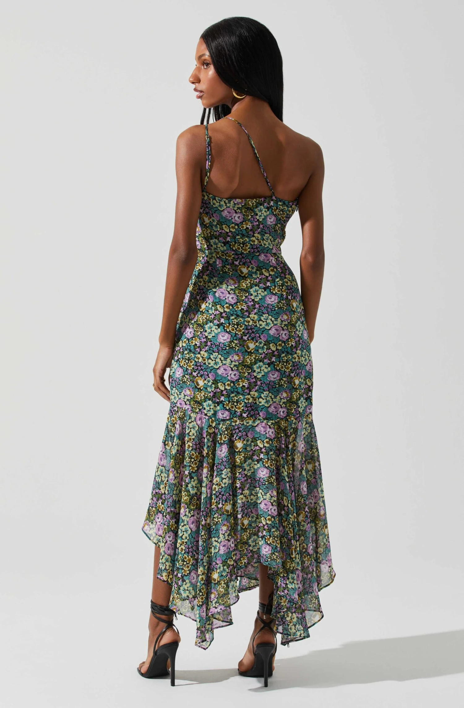 Malvina One Shoulder Floral Midi Dress 5 Malvina One Shoulder Floral Midi Dress - Image 5