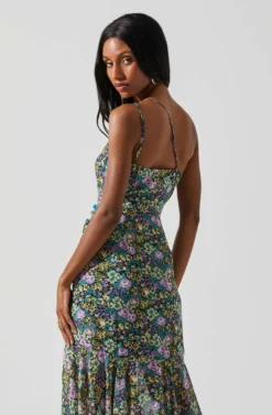 Malvina One Shoulder Floral Midi Dress 13 Malvina One Shoulder Floral Midi Dress -Larana Style Shop ACDR101528 PURPLEYELLOWMULTI 6 scaled