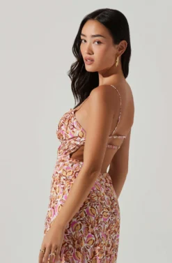 Maritza Floral Smocked Midi Dress -Larana Style Shop ACDR101529 COPPERLILACMULTI 4 scaled