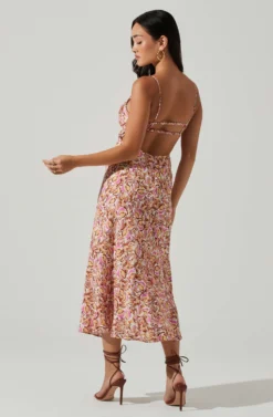 Maritza Floral Smocked Midi Dress -Larana Style Shop ACDR101529 COPPERLILACMULTI 5 scaled