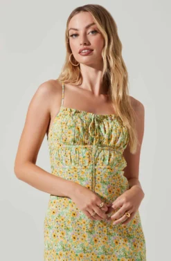 Maritza Floral Smocked Midi Dress -Larana Style Shop ACDR101529 YELLOWGREENDITSY 2 scaled