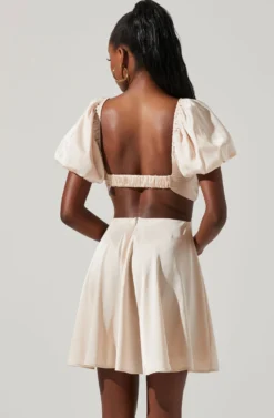Clarita Cutout Puff Sleeve Mini Dress 25 Clarita Cutout Puff Sleeve Mini Dress -Larana Style Shop ACDR101536A CHAMPAGNE 5 scaled
