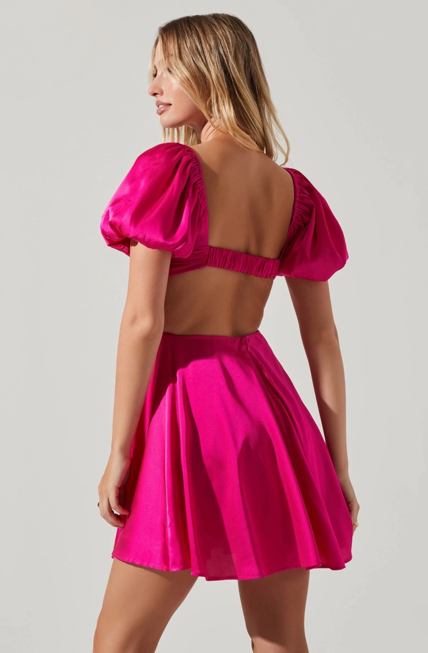 Clarita Cutout Puff Sleeve Mini Dress 3 Clarita Cutout Puff Sleeve Mini Dress - Image 3