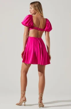 Clarita Cutout Puff Sleeve Mini Dress 17 Clarita Cutout Puff Sleeve Mini Dress -Larana Style Shop ACDR101536A FUCHSIA 4 scaled