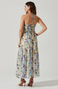 Rozina Floral Cutout Maxi Dress -Larana Style Shop ACDR101542 BLUEGREENFLORAL 4 scaled