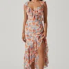Mahalia Floral Sweetheart Ruffle Midi Dress