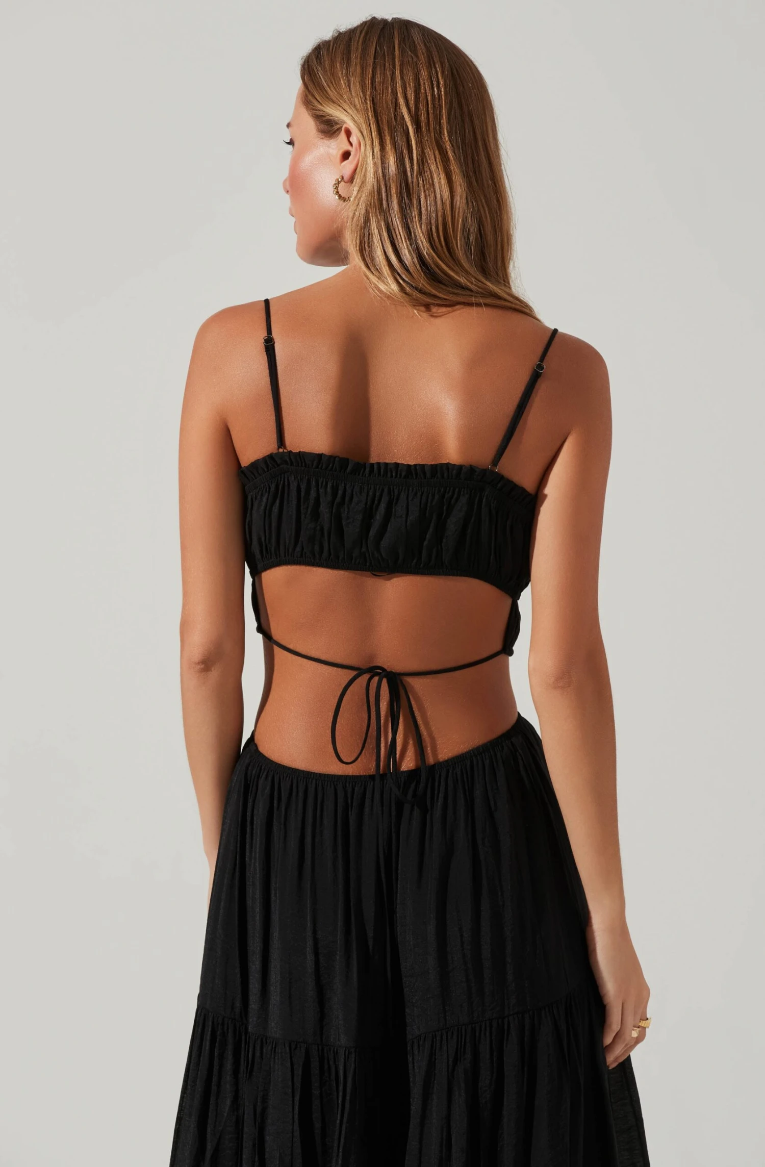 Odina Smocked Cutout Tiered Maxi Dress 10 Odina Smocked Cutout Tiered Maxi Dress - Image 10