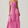 Odina Smocked Cutout Tiered Maxi Dress