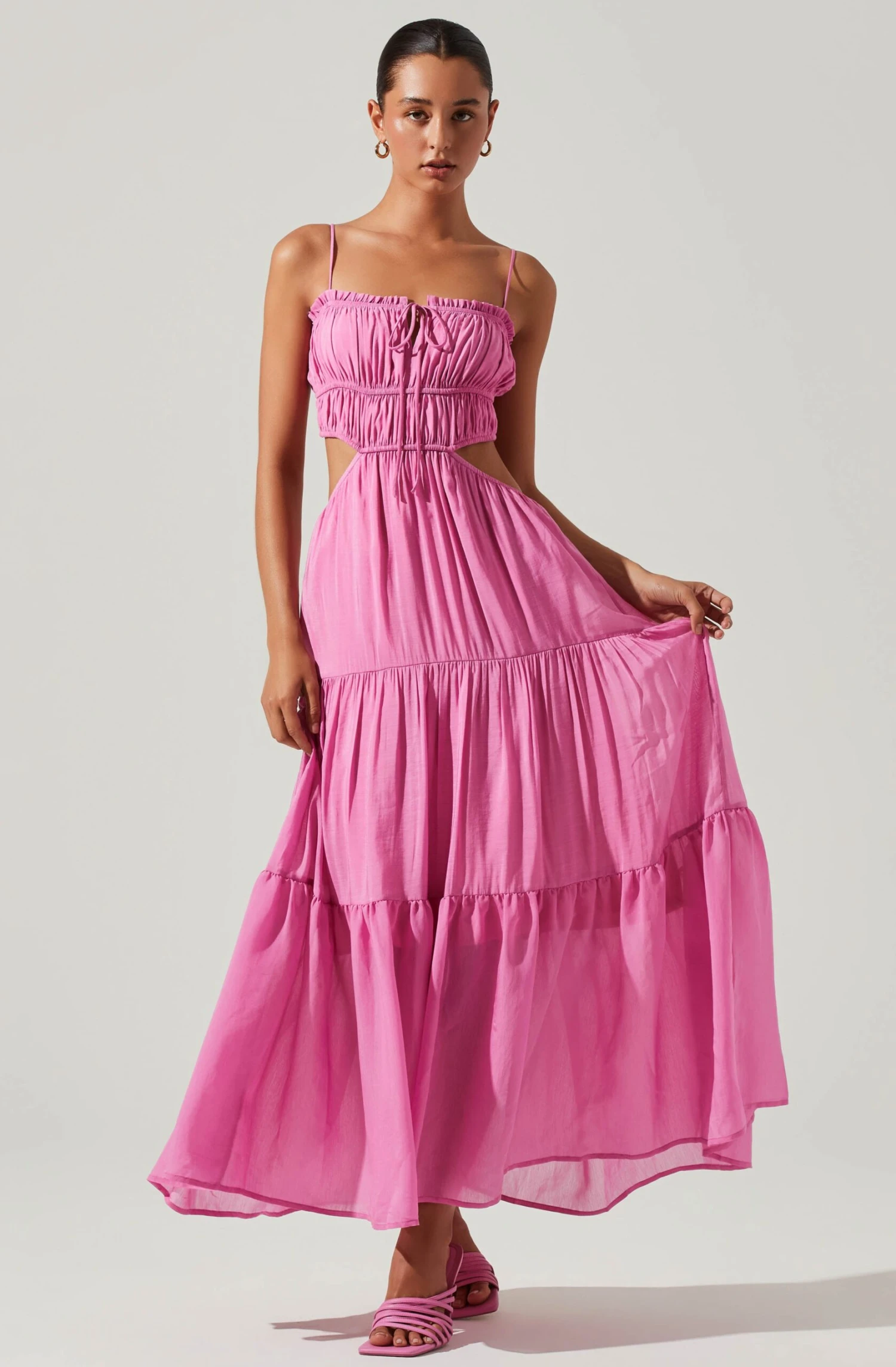 Odina Smocked Cutout Tiered Maxi Dress 3 Odina Smocked Cutout Tiered Maxi Dress - Image 3