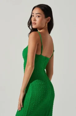 Signy Textured Midi Dress 26 Signy Textured Midi Dress -Larana Style Shop ACDR101570L GREEN 3 scaled