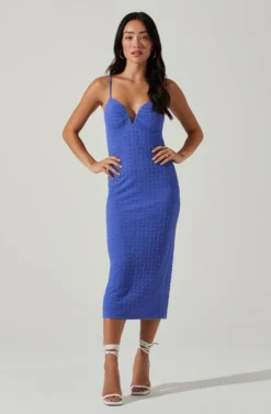 Signy Textured Midi Dress 18 Signy Textured Midi Dress -Larana Style Shop ACDR101570L MARINEBLUE 1 scaled