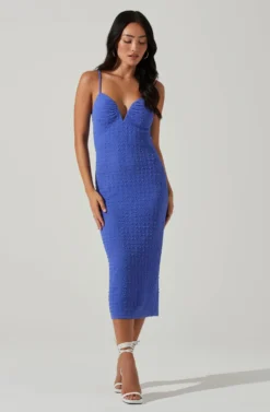 Signy Textured Midi Dress 20 Signy Textured Midi Dress -Larana Style Shop ACDR101570L MARINEBLUE 2 scaled