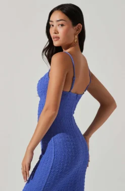 Signy Textured Midi Dress 21 Signy Textured Midi Dress -Larana Style Shop ACDR101570L MARINEBLUE 4 scaled