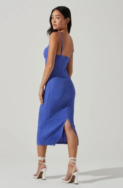Signy Textured Midi Dress 22 Signy Textured Midi Dress -Larana Style Shop ACDR101570L MARINEBLUE 5 scaled