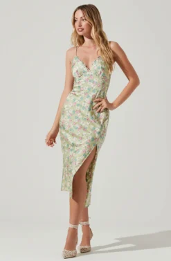 Florentina Floral Midi Dress 16 Florentina Floral Midi Dress -Larana Style Shop ACDR101584 LIMEPINKFLORAL 1 scaled