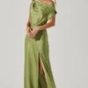 Monroe Satin Off Shoulder Maxi Dress