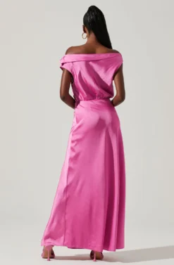 Monroe Satin Off Shoulder Maxi Dress 19 Monroe Satin Off Shoulder Maxi Dress -Larana Style Shop ACDR101586 PINK 6 10fdf195 aff4 45a7 9ae1 fd41b750e53b scaled