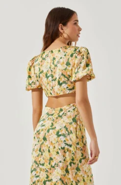 Dayanara Puff Sleeve Floral Maxi Dress -Larana Style Shop ACDR101589P GREENYELLOWFLORAL 6 scaled