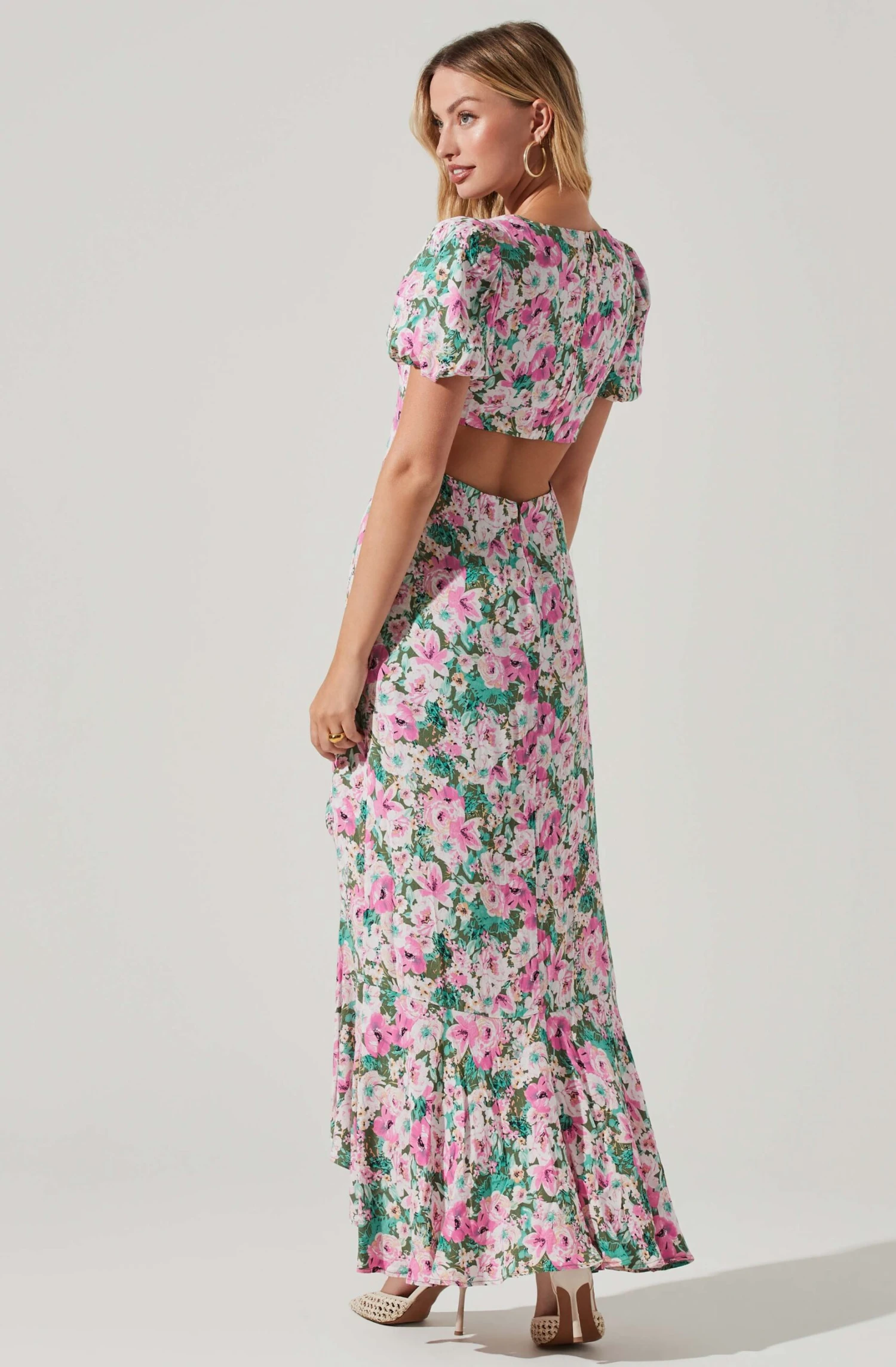 Dayanara Floral Puff Sleeve Midi Dress 5 Dayanara Floral Puff Sleeve Midi Dress - Image 5