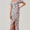 Dayanara Floral Puff Sleeve Midi Dress