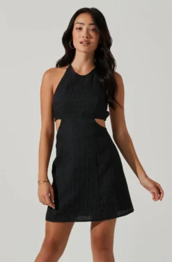 Laylin Halter Cutout Mini Dress -Larana Style Shop ACDR101590S BLACK 3 scaled