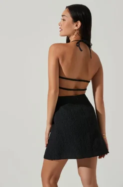Laylin Halter Cutout Mini Dress -Larana Style Shop ACDR101590S BLACK 4 scaled