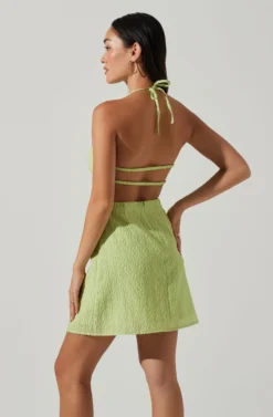 Laylin Halter Cutout Mini Dress -Larana Style Shop ACDR101590S LIGHTGREEN 3 scaled