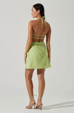 Laylin Halter Cutout Mini Dress -Larana Style Shop ACDR101590S LIGHTGREEN 4 scaled