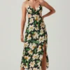 Norelle Satin Floral Midi Dress
