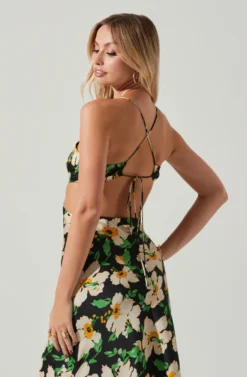 Norelle Satin Floral Midi Dress 8 Norelle Satin Floral Midi Dress -Larana Style Shop ACDR101596 BLACKFLORAL 4 scaled