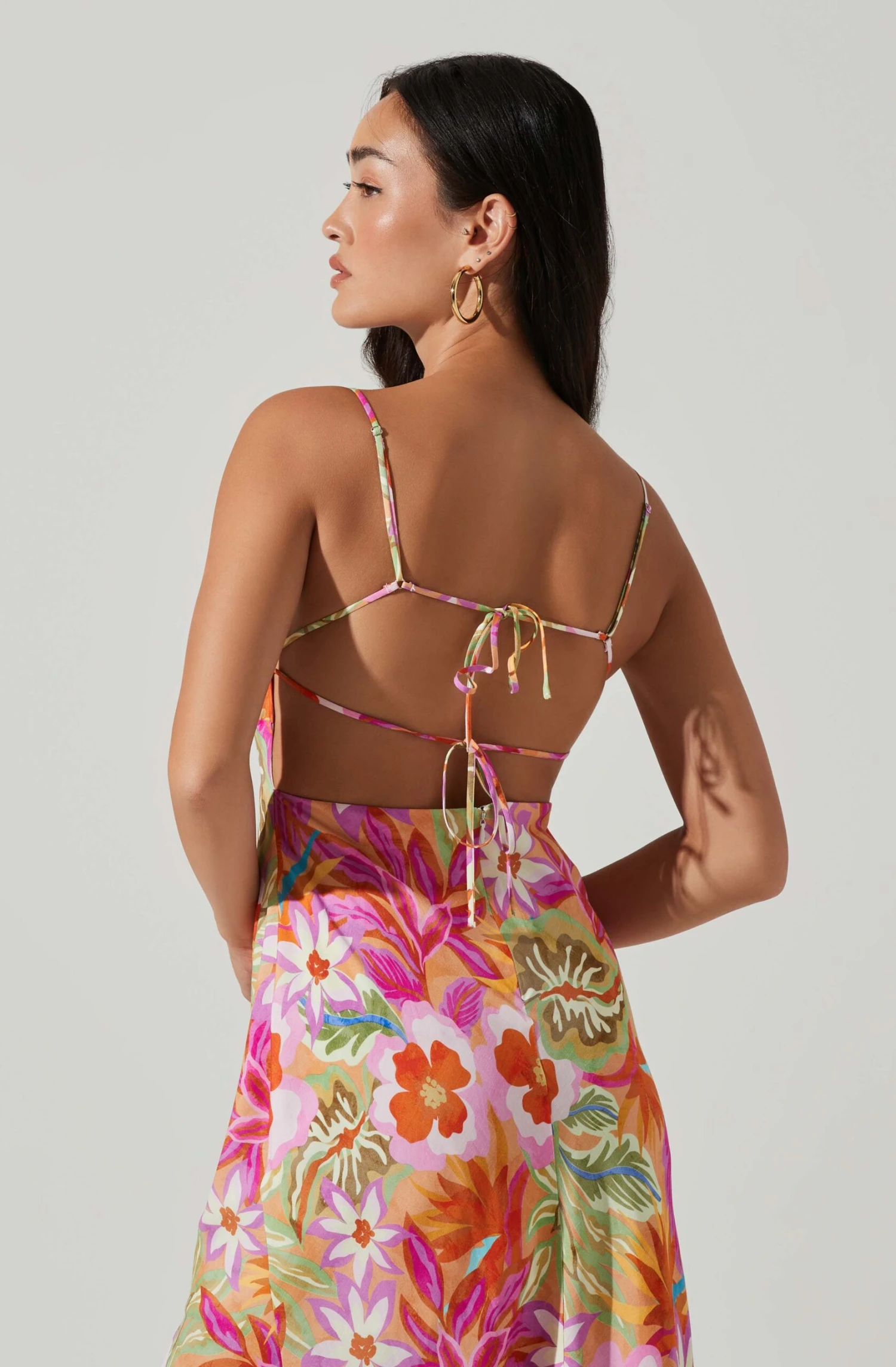 Gabriella Floral Strappy Back Midi Dress 4 Gabriella Floral Strappy Back Midi Dress - Image 4