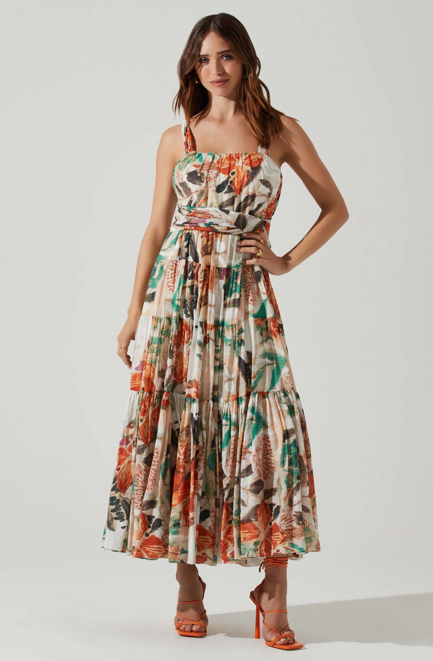 Almina Floral Pleated Midi Dress 3 Almina Floral Pleated Midi Dress - Image 3