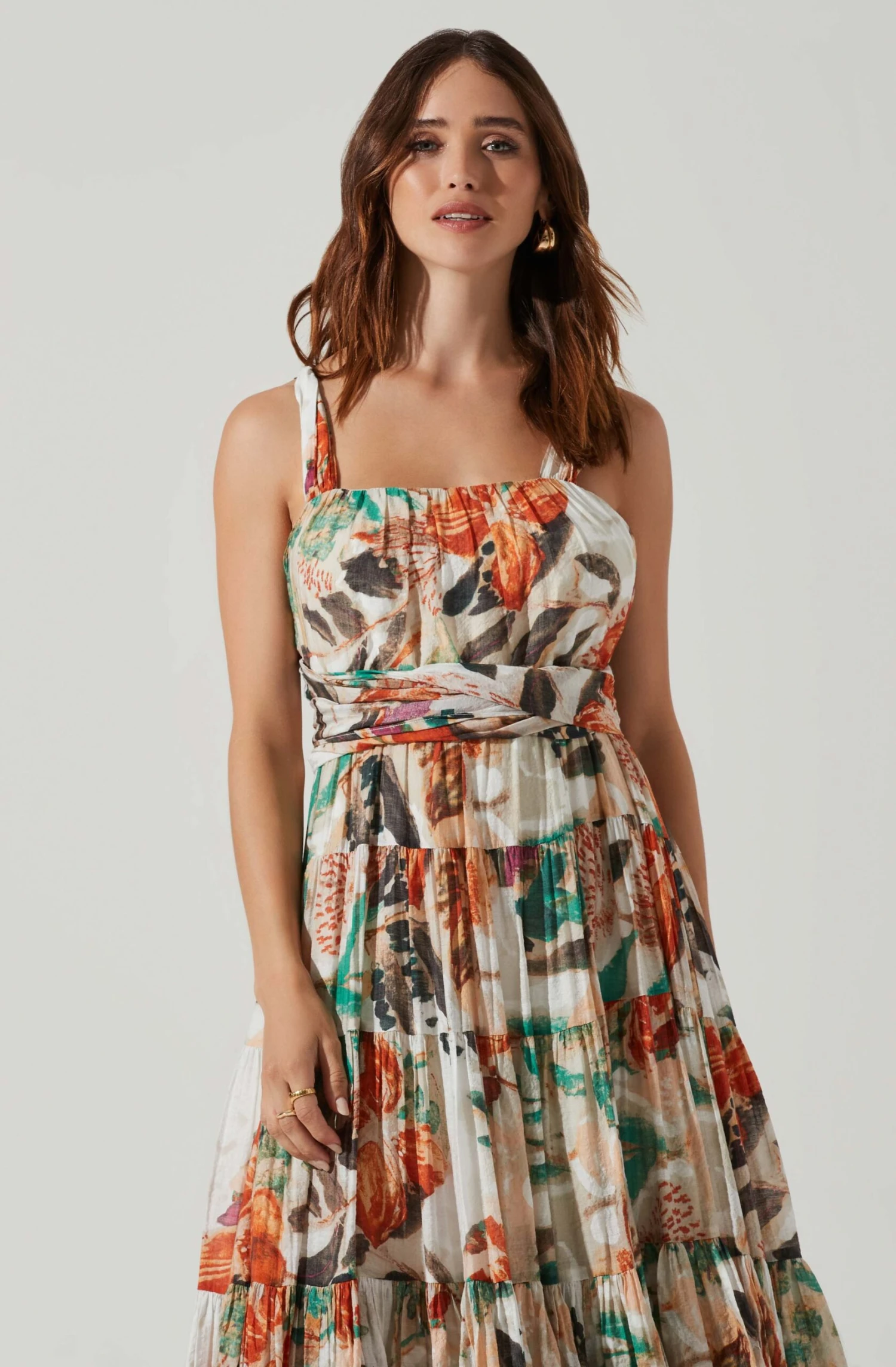 Almina Floral Pleated Midi Dress 2 Almina Floral Pleated Midi Dress - Image 2
