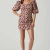 Verina Puff Sleeve Floral Mini Dress