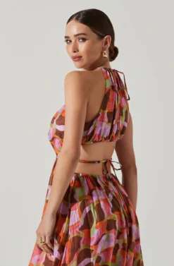 Sivana Halter Neck Geo Print Maxi Dress 7 Sivana Halter Neck Geo Print Maxi Dress -Larana Style Shop ACDR101690B REDBROWNMULTI 3 scaled