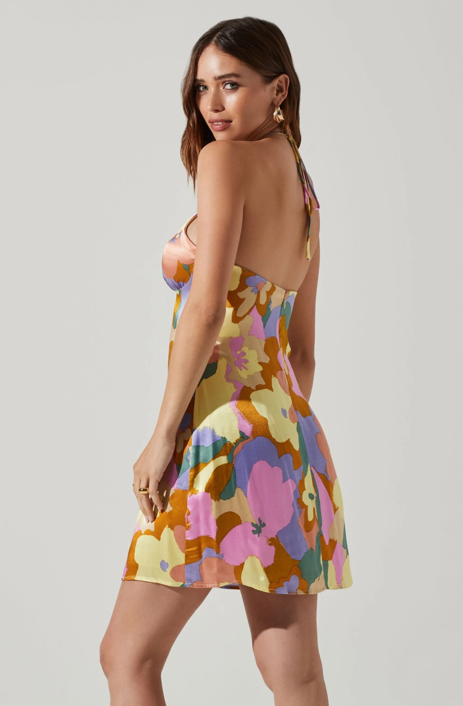 Minda Floral Halter Mini Dress 3 Minda Floral Halter Mini Dress - Image 3