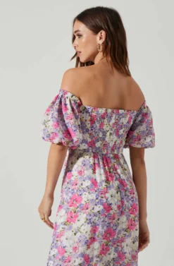 Valora Off Shoulder Floral Maxi Dress 6 Valora Off Shoulder Floral Maxi Dress -Larana Style Shop ACDR101757 PINKFLORAL 3 scaled