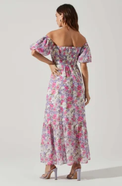 Valora Off Shoulder Floral Maxi Dress 7 Valora Off Shoulder Floral Maxi Dress -Larana Style Shop ACDR101757 PINKFLORAL 4 scaled