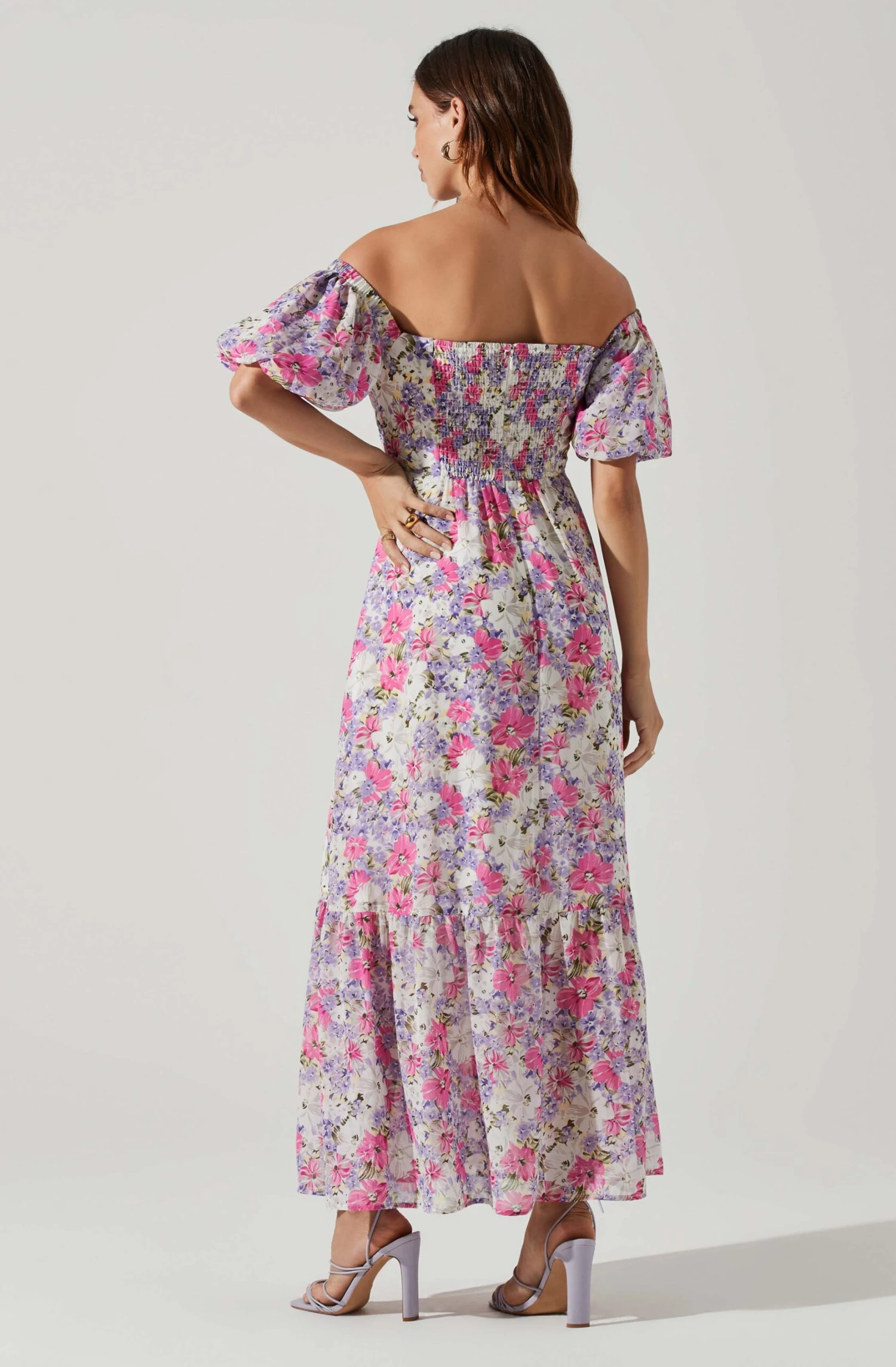 Valora Off Shoulder Floral Maxi Dress 4 Valora Off Shoulder Floral Maxi Dress - Image 4