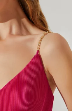 Loralee Pleated Midi Dress -Larana Style Shop ACDR101790 FUCSHIA 4 scaled